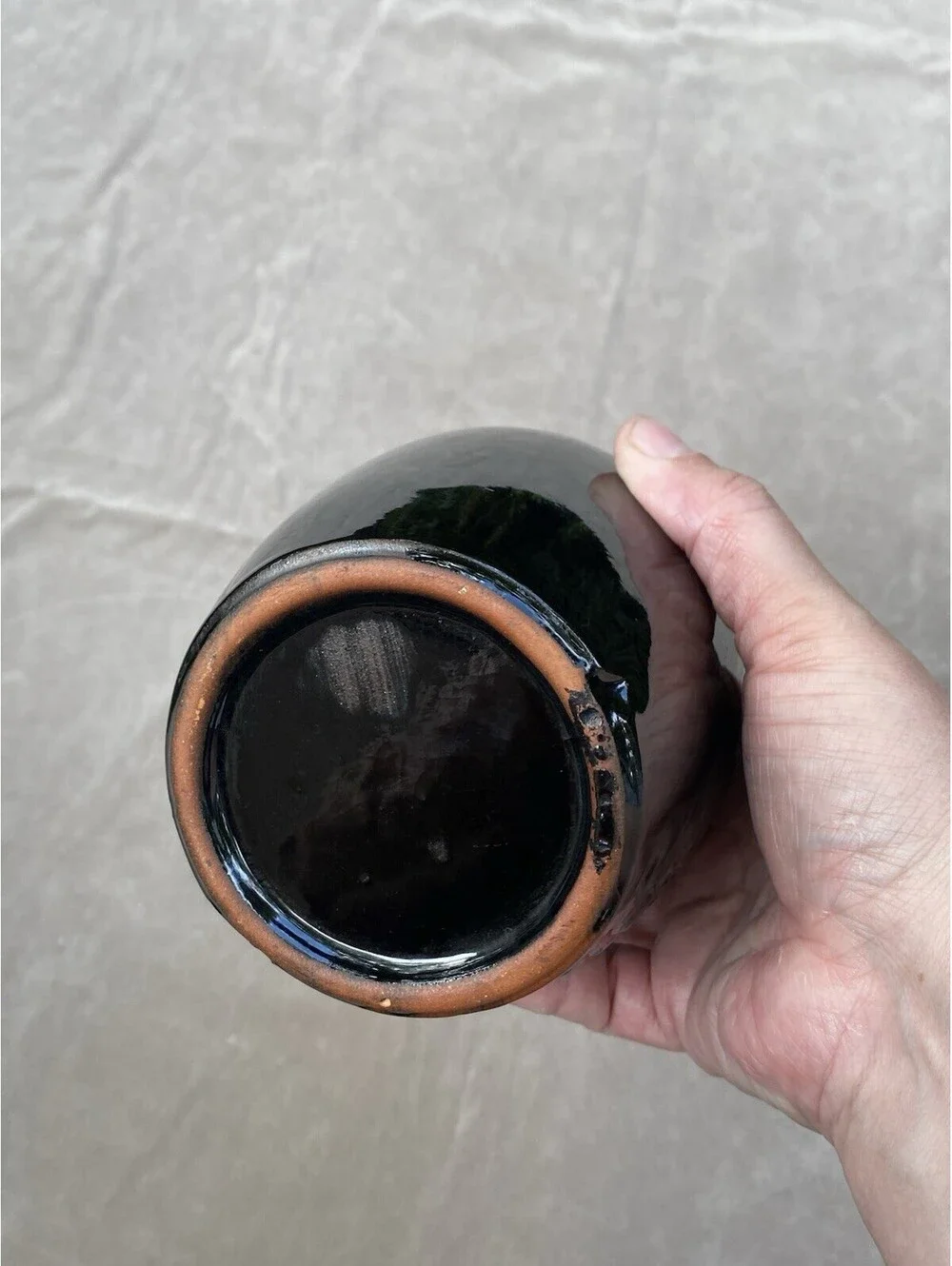 Black Ceramic Jug, says “Lay Off.. This Is The Old Mans Private Stuff” with Cork
